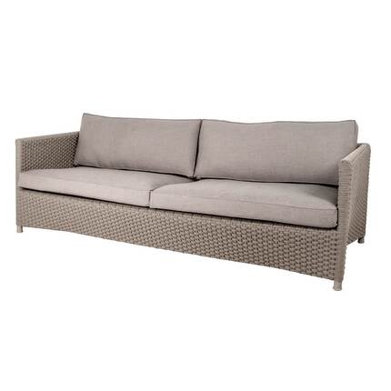 Cane-line Diamond 3-pers sofa - Taupe - inkl. hynder 