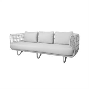 Cane-line Nest 3 pers. sofa - Hvid med hvide hynder