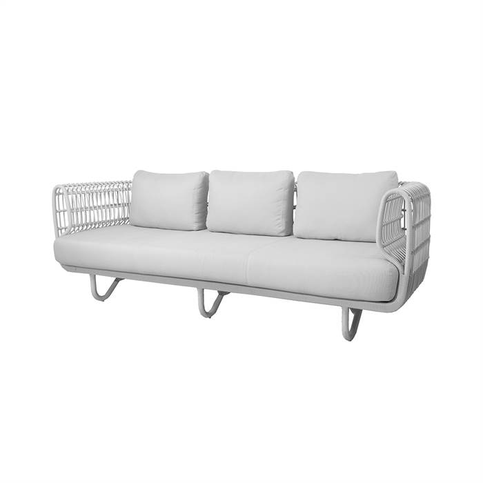 Billede af Cane-Line Nest 3 pers. sofa - Hvid med hvide hynder
