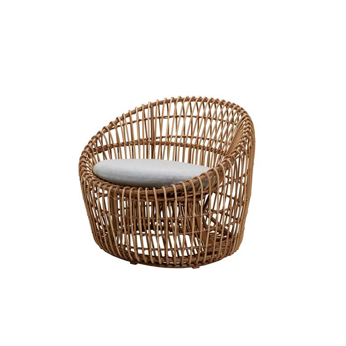 Cane-Line Nest Round stol - Natur med grå hynde