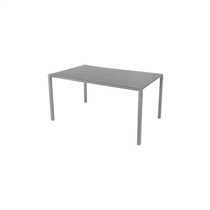 Cane-Line Pure havebord - 150 x 90 cm - Stel i lysegrå - bordplade i Basalt grå