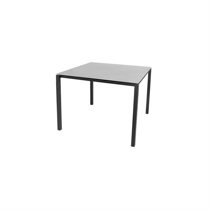 Billede af Cane-Line Pure havebord - 100x100 cm - Beton grå bordplade, Stel: Lavagrå hos Erling Christensen Møbler