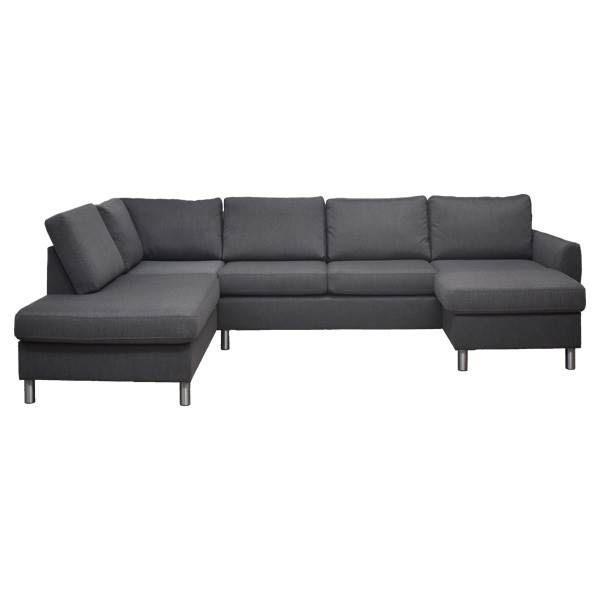 Celina u-sofa i antracitgrå - Højrevendt - Stålben