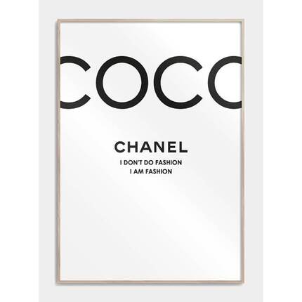 Citatplakat Coco Chanel plakat Hvid