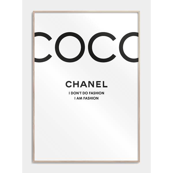 Billede af Citatplakat Coco Chanel plakat 50x70 cm - Hvid