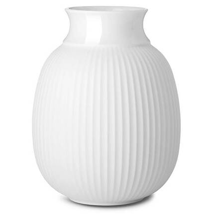 Lyngby Curve Vase H 17,5 cm. hvid