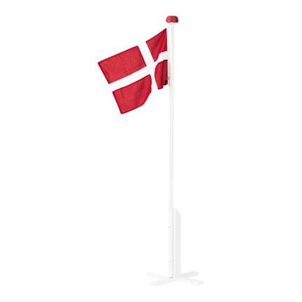 Flagstang i hvid med Dannebrogsflag 180 cm. 