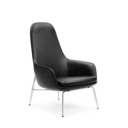 Normann Copenhagen Era Lounge stol - høj/krom, Ultra Leather 41599
