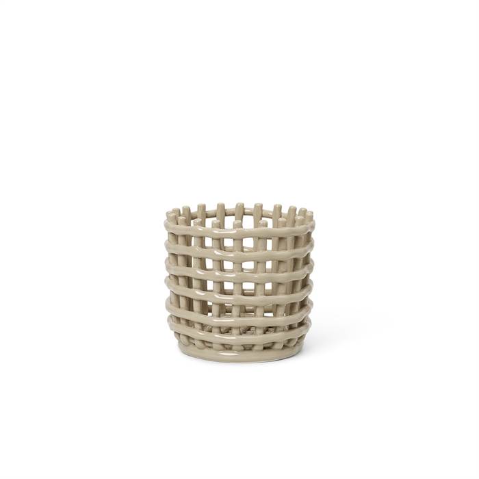 Ferm Living Ceramic basket, small - Cashmere