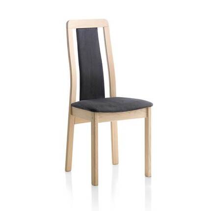 Findahl by Hammel Line spisebordsstol - Sæbebehandlet bøg - sort læder på sæde og ryg