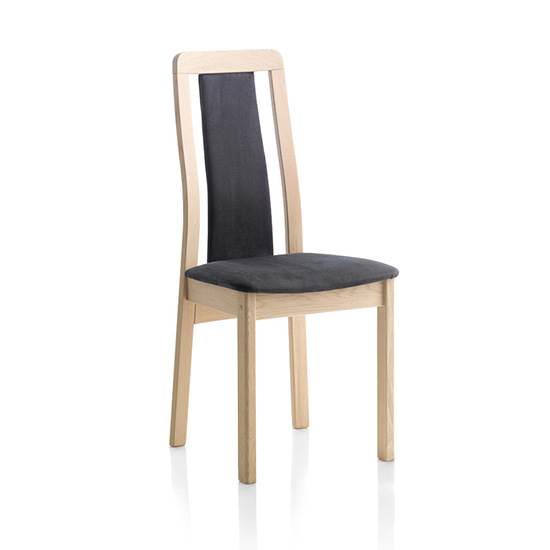 Findahl Line spisebordsstol - Eg sæbe - sort læder på sæde og ryg
