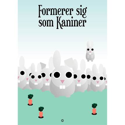 Citatplakat "Formerer sig som Kaniner" plakat - 30x42 cm 