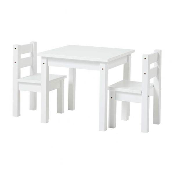 13: Hoppekids MADS Børnesæt - bord og 2 stole - Hvid