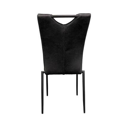 Hundevad - 40D spisebordsstol - Sort læder - sort stel