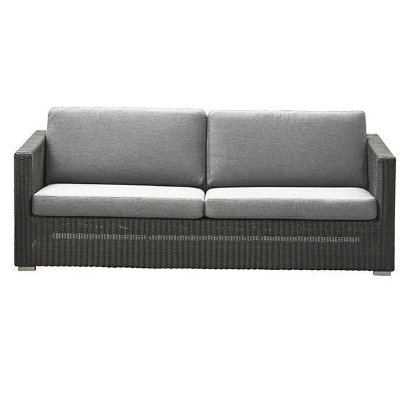 14: Cane-Line Chester sofa, Grafit grå, hynde i lysegrå