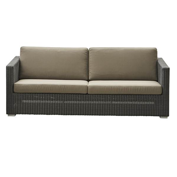 Cane-Line Chester sofa, Grafit grå, hynde i taupe