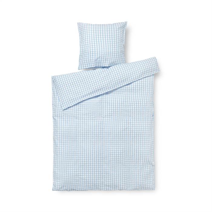 Køb Juna Bæk og Bølge sengetøj – Lys blå / Hvid – 140 x 200 cm