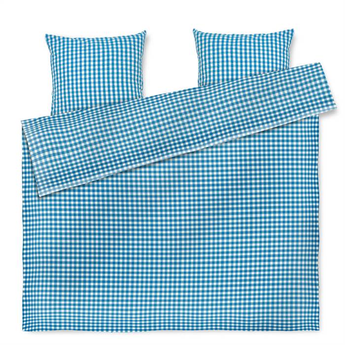 Køb Juna Bæk og Bølge sengetøj – Blå/Birk – 200 x 220 cm