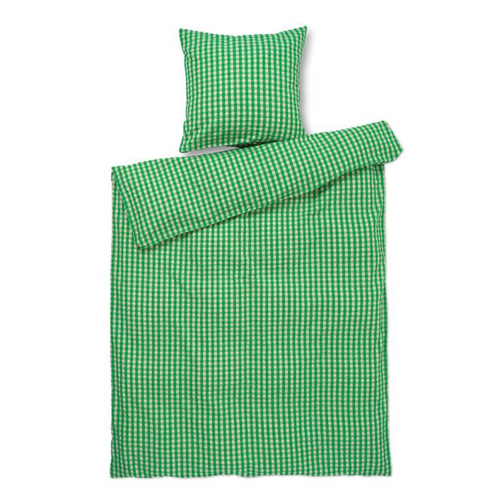 Køb Juna Bæk og Bølge sengetøj – Grøn/Sand – 140 x 200 cm