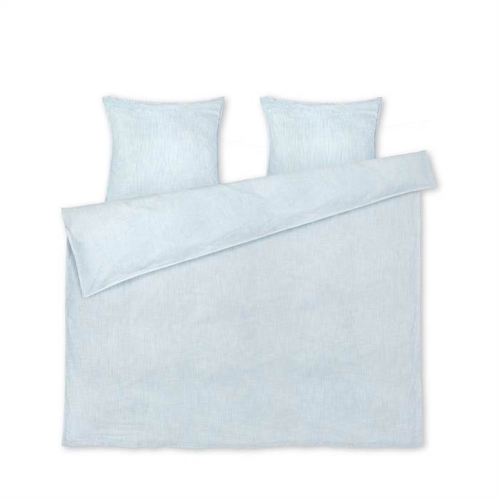 15: Juna Monochrome sengetøj - Lys blå / Hvid - 200 x 220 cm