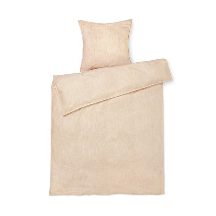 4: Juna Monochrome sengetøj - Okker / Hvid - 140 x 200 cm