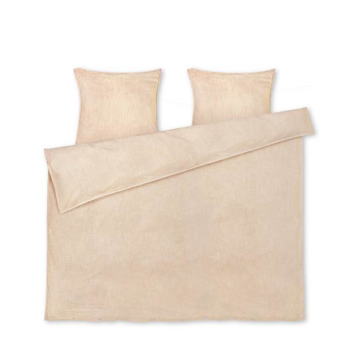 Køb Juna Monochrome sengetøj – Okker / Hvid – 200×220 cm