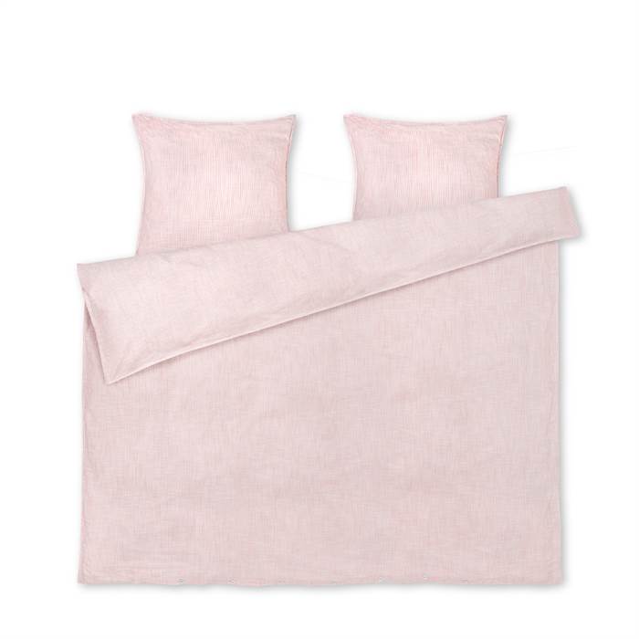 9: Juna Monochrome sengetøj - Rosa / Hvid - 200 x 220 cm