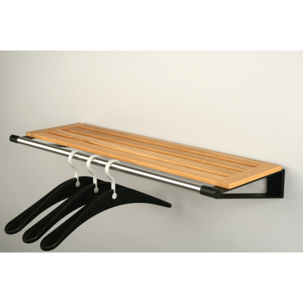 Knax hylde 8 hattehylde - 80 cm - Olieret eg - Sorte hyldebærere