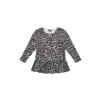 Liberté Essentiel KIDS - Alma Frill t-shirt - Grey black leo 