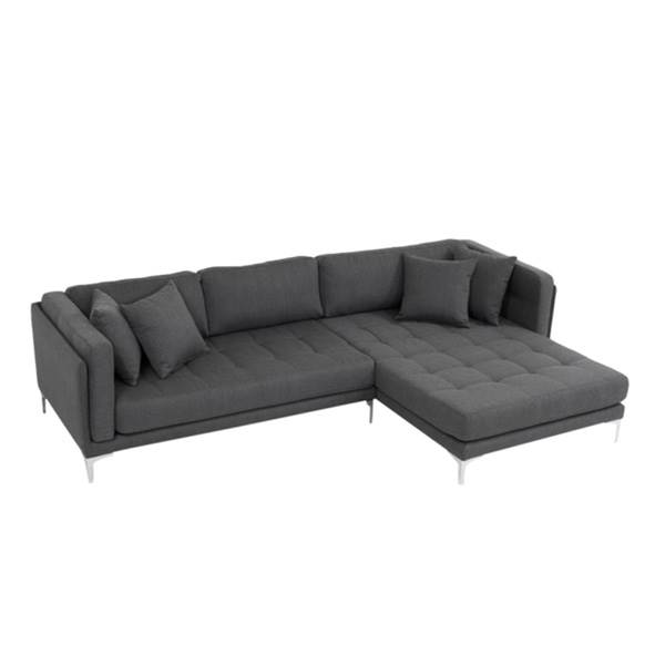 Tampa sofa med chaiselong - Højrevendt, lysegrå - stålben