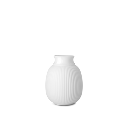 Lyngby Curve Vase H 12 cm. Hvid