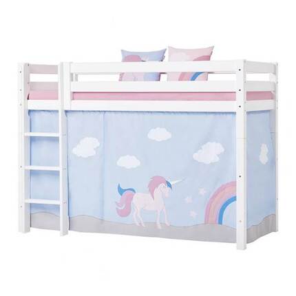 Hoppekids Forhæng til mellemhøj seng, Unicorn - 90x200
