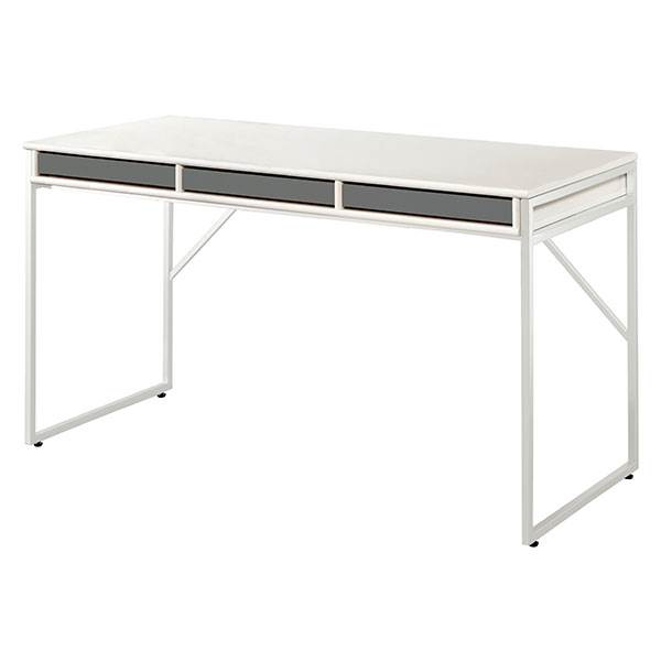 Mistral skrivebord med 3 skuffer - Hvid m. skuffer i antracit