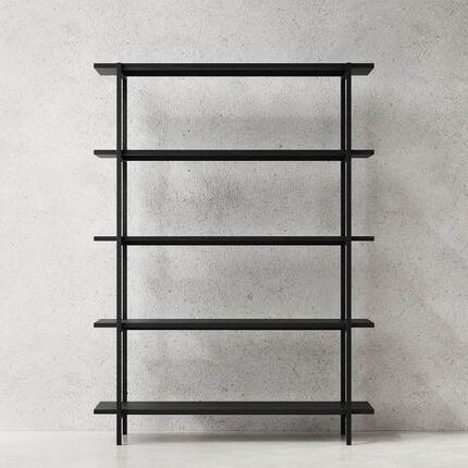 Nichba Bookcase - Large - Sort pulverlakeret stål