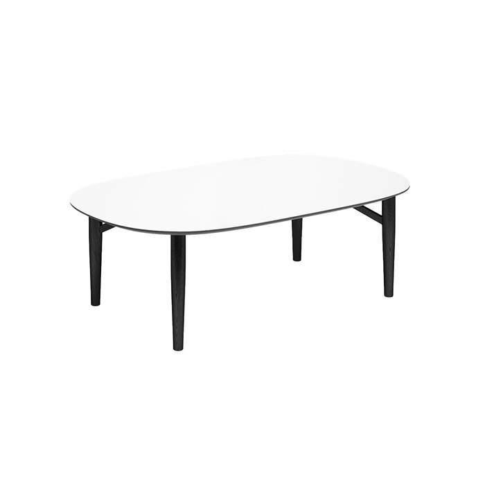 Se Thomsen Furniture - Katrine sofabord - Oval - 80x128 cm - Sort Nano hos Erling Christensen Møbler