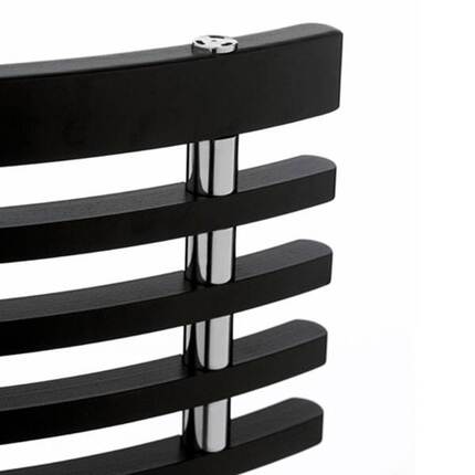 Rail spisebordsstol - m. sort læder og sort stel.