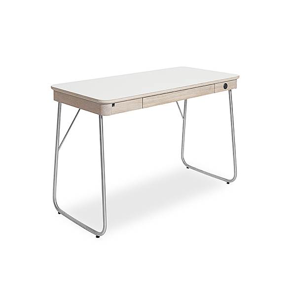 Skovby SM130 skrivebord - 55 x 115 cm. - hvidolieret eg m. hvid laminat bordplade