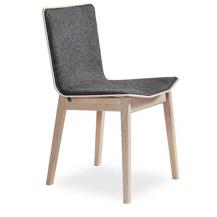 Skovby SM807 spisebordsstol - hvidolieret eg - brahms stof