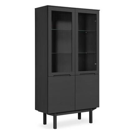 Skovby SM307 vitrine - Sort eg med glashylder