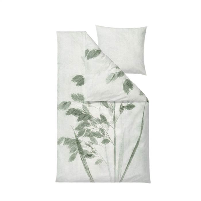 4: Södahl Organic Oat grass Jade green sengetøj - 140 x 220 cm