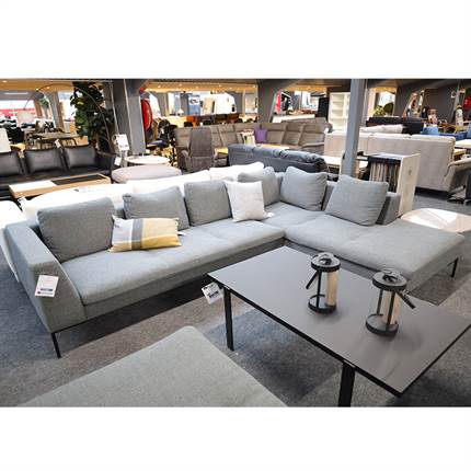 Theca Loano sofa m. open end - grå stof - udstillingsmodel