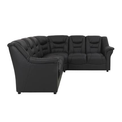 Thor hjørnesofa - Sort læder - 3+hjørne+2