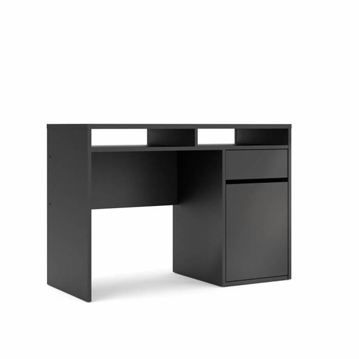 Se Tvilum Function Plus skrivebord - 1 låge - Mat sort hos Erling Christensen Møbler