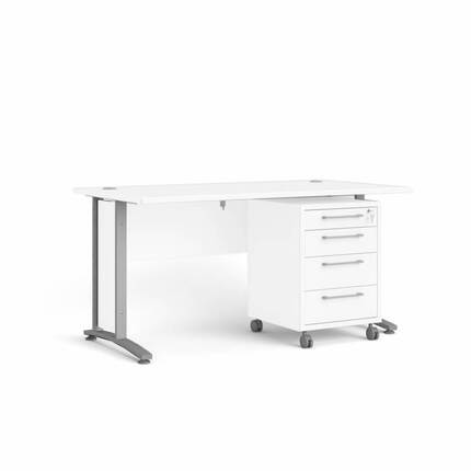 Tvilum Prima Komb. skrivebord - 150 cm - hvid
