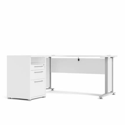 Tvilum Prima Komb. skrivebord - 159 x 150 cm - hvid 