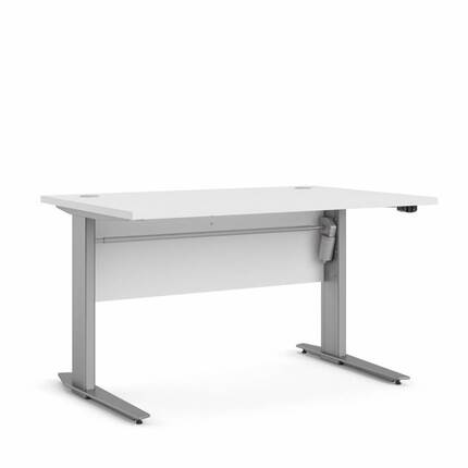 Tvilum Prima Komb. skrivebord - hæve/sænke - 120 cm - hvid metal