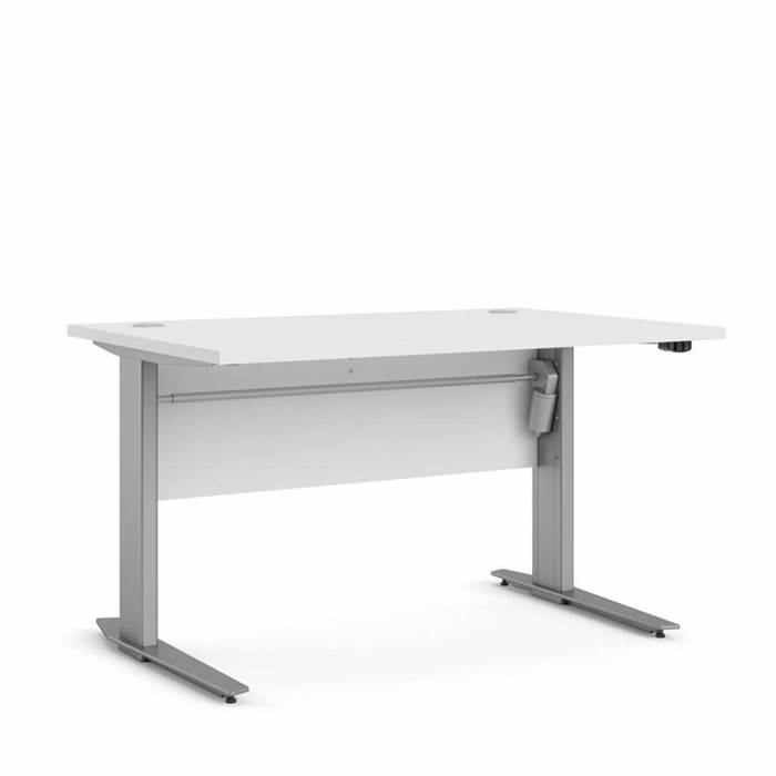 Billede af Tvilum Prima Komb. skrivebord - hæve/sænke - 120 cm - Hvid & Metal