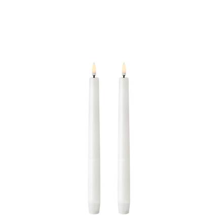 Uyuni Lighting LED Taper kronelys - H25 cm - 2-pak - Nordic White