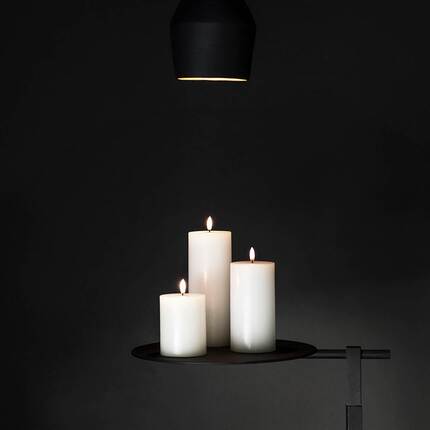 Uyuni Lighting LED Pillar bloklys - Ø5 x H7,5 cm - Nordic White