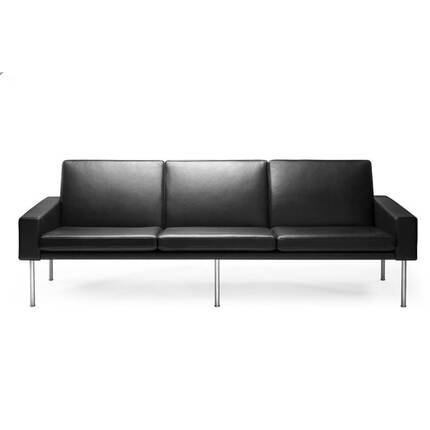 Wegner GE34 3-personers sofa - Sort læder 